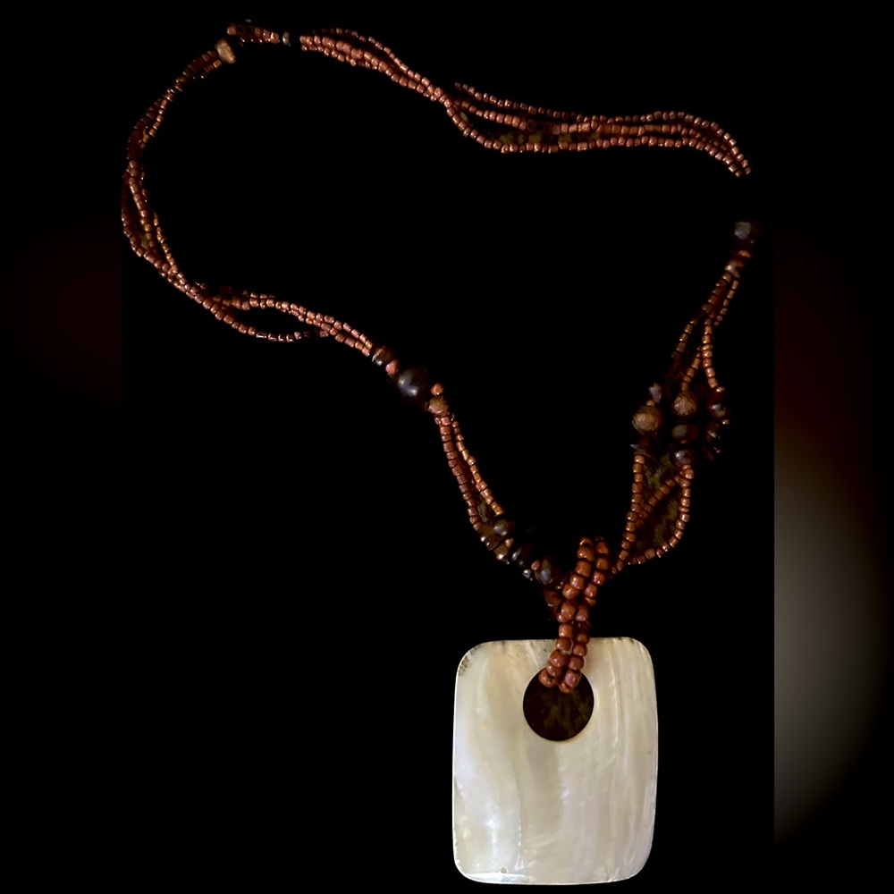 Handmade Beaded Necklace with medallion